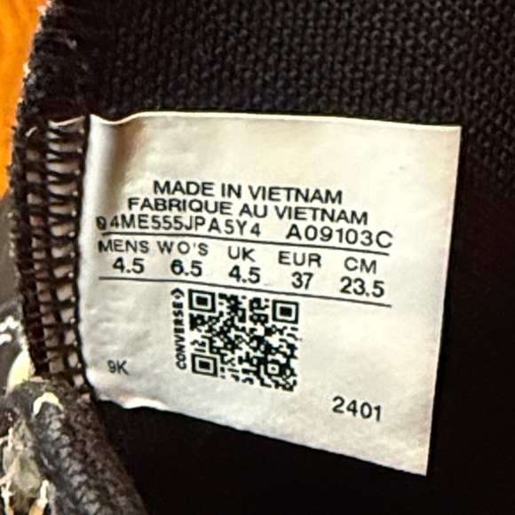 Converse Chuck Taylor All Star High Top Sneakers Butterfly Print Black/Pink 6.5 - Picture 9 of 13